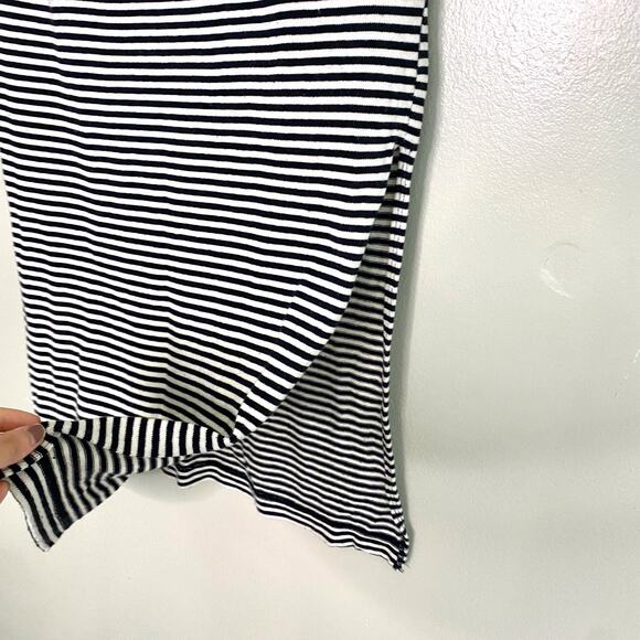 GAP WOMENS CASUAL SLIT MIDI SKIRT BLACK & WHITE STRIPED XS - Picture 7 of 9